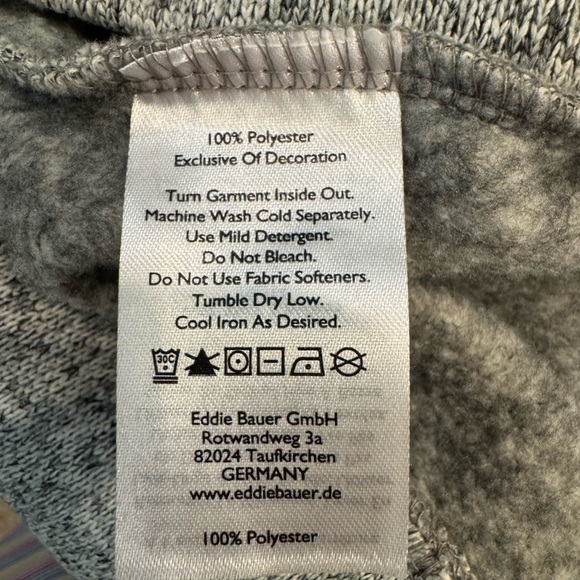 Eddie Bauer Sweater Mens XLT  Gray Radiator Fleece Pullover 1/4 Snap - Picture 6 of 9